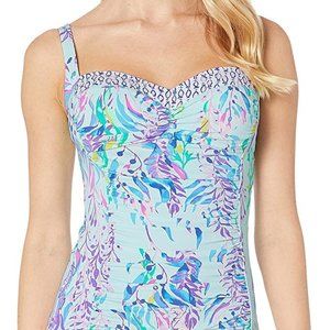 Lilly Pulitzer Tankini Bathing Suit Oasis Tint Top